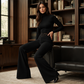 Pantalon décontracté à taille haute et jambes larges pour femme