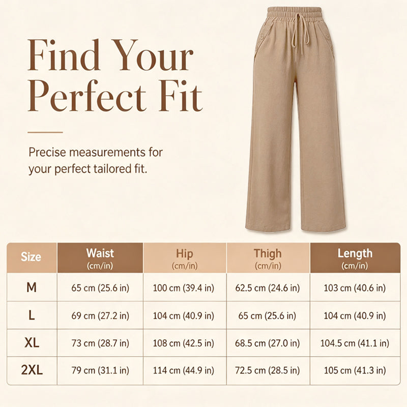 Pantalon décontracté à taille haute et jambes larges pour femme