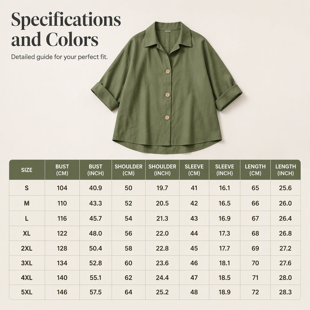 Chemise rétro ample à boutons pour femme