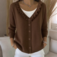 Cardigan en maille à col volanté pour femme