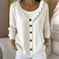Cardigan en maille à col volanté pour femme