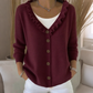Cardigan en maille à col volanté pour femme