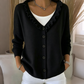 Cardigan en maille à col volanté pour femme