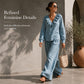 Ensemble deux pièces pour femme, style vacances, col en V : haut ample à manches longues et pantalon à jambes larges