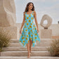 Robe d'été à bretelles avec imprimé marguerites pour femme