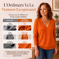 Pull en maille pour femme, col V bordé de festons