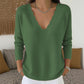 Pull en maille pour femme, col V bordé de festons