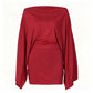 Robe moulante pour femme à épaules dénudées et manches chauve-souris