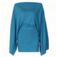 Robe moulante pour femme à épaules dénudées et manches chauve-souris