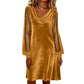 Robe fourreau élégante à col bénitier longueur genou pour femme