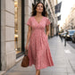 Robe élégante à col en V et imprimé floral pour femme