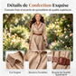 Robe longue pour femme avec chemise à manches longues et ceinture, col classique rabattu, robe longue pour vacances et séjour en resort
