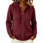 Cardigan en tricot zippé à capuche pour femme