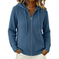Cardigan en tricot zippé à capuche pour femme
