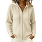 Cardigan en tricot zippé à capuche pour femme