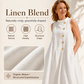 Robe longue chic sans manches à boutons pour femme