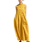 Robe longue chic sans manches à boutons pour femme