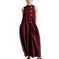 Robe longue chic sans manches à boutons pour femme