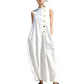 Robe longue chic sans manches à boutons pour femme