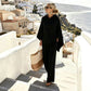 Ensemble cape à capuche ample et pantalon large pour femme