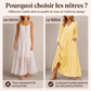Robe longue décontractée pour femme à col V et manches longues