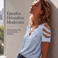 T-shirt pour femme à col en V festonné et imprimé cœurs