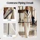 ✨Nouveautés et offres spéciales – Ensemble blazer et pantalon à bordures contrastées pour femme