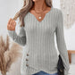 Women's V-Neck Knit Asymmetrical Hem Top