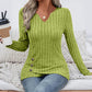 Women's V-Neck Knit Asymmetrical Hem Top