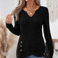Women's V-Neck Knit Asymmetrical Hem Top