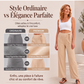 Pantalon droit taille haute avec cordon de serrage pour femme