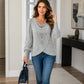 Women's Decorative Neckline Long Sleeve Top