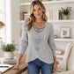 Women's Decorative Neckline Long Sleeve Top
