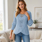 Women's Decorative Neckline Long Sleeve Top