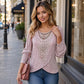 Women's Decorative Neckline Long Sleeve Top