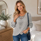 Women's Decorative Neckline Long Sleeve Top