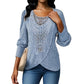 Women's Decorative Neckline Long Sleeve Top
