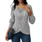 Women's Decorative Neckline Long Sleeve Top