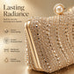 💎💋 -50% ! 👗Pochette de Soirée Élégante à Fermoir Perle – PU – Strass Haute Densité & Chaîne Amovible – 3-en-1 Main/Épaule pour Mariages et Galas