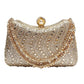 💎💋 -50% ! 👗Pochette de Soirée Élégante à Fermoir Perle – PU – Strass Haute Densité & Chaîne Amovible – 3-en-1 Main/Épaule pour Mariages et Galas