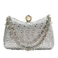 💎💋 -50% ! 👗Pochette de Soirée Élégante à Fermoir Perle – PU – Strass Haute Densité & Chaîne Amovible – 3-en-1 Main/Épaule pour Mariages et Galas