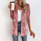 Cardigan en velours double boutonnage pour femme