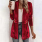 Cardigan en velours double boutonnage pour femme