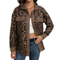 Veste boutonnée pour femme à imprimé léopard