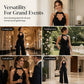 Women Elegant Halter Lace Pleated Wide Leg Jumpsuit