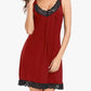 👗🌸 Chemise de nuit élégante en dentelle – col V, bordure en dentelle ajourée, coton respirant. -50 % DE RÉDUCTION ! 🔥