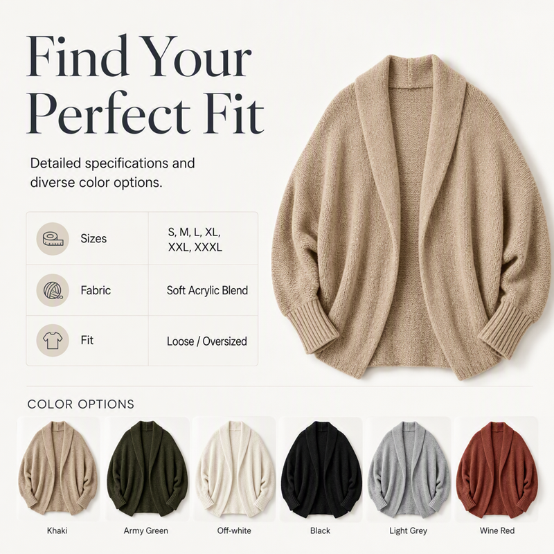 Cardigan en maille épaisse à manches chauve-souris pour femme