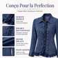 Veste en jean à volants et double boutonnage pour femme