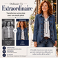 Veste en jean à volants et double boutonnage pour femme