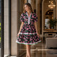 ⏰Soldes d'été : 50 % de réduction💃Mini-robe bohème décontractée pour femme, col en V, imprimé floral, manches courtes bouffantes et patchwork👍✨Tissu doux et coupe confortable